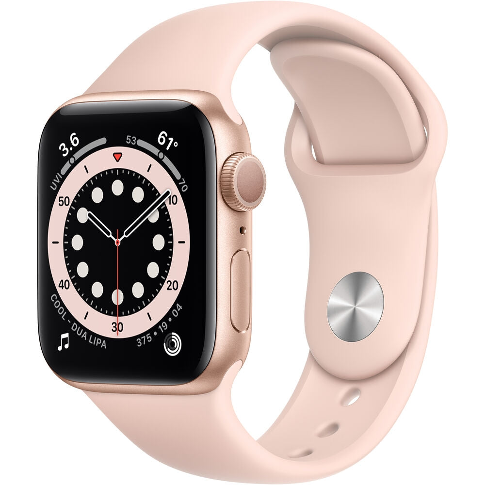 Apple Watch Series 6 GPS, 40mm, Gold Aluminum, Pink Sand Sport Band MG123LL/A