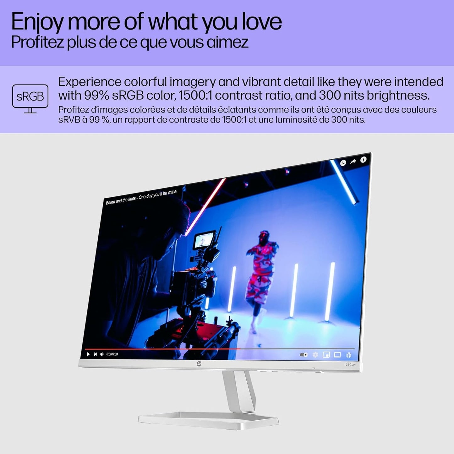 HP Series 5 23.8" 1920 x 1080 5ms 100Hz FHD Monitor with Speakers HDMI, VGA - 524SA