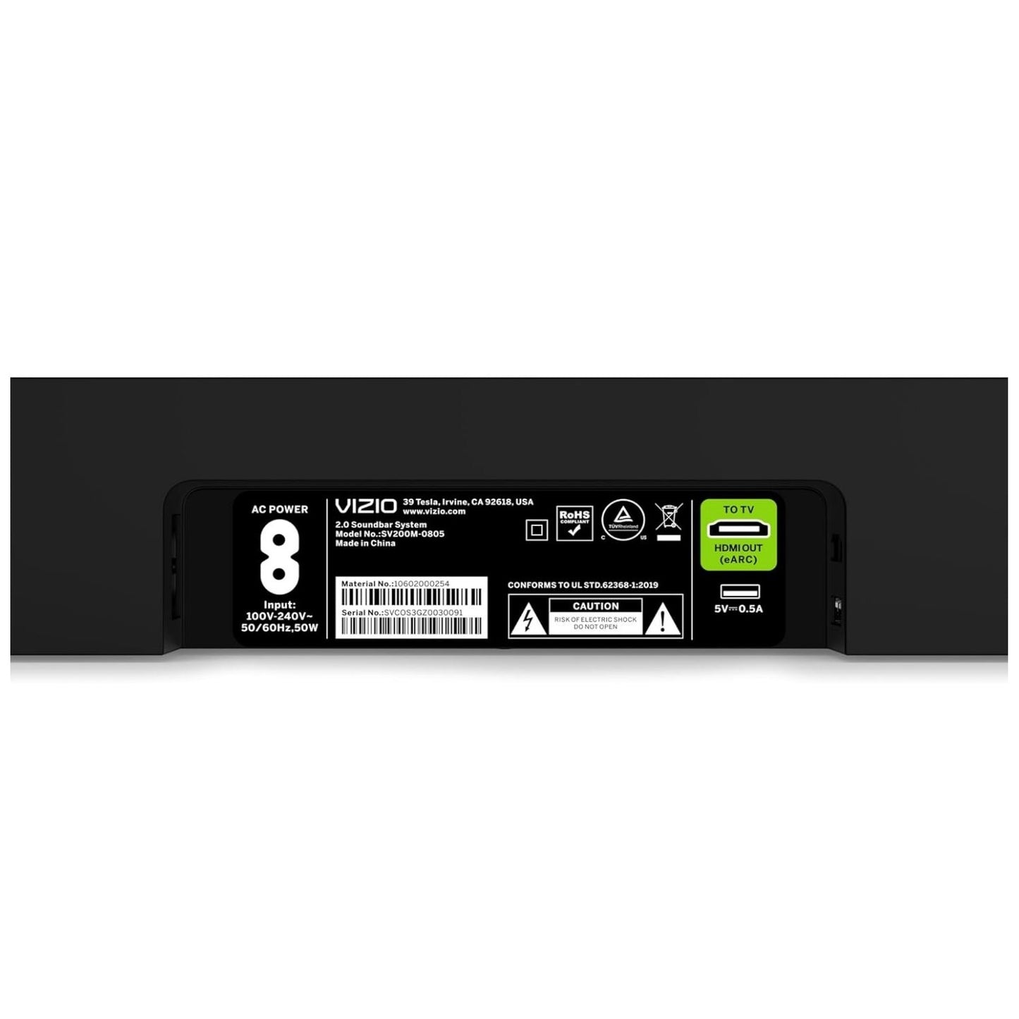 VIZIO 2.0 Soundbar w/ Dolby Atmos & DTS:X., HDMI eARC - SV200M-0808