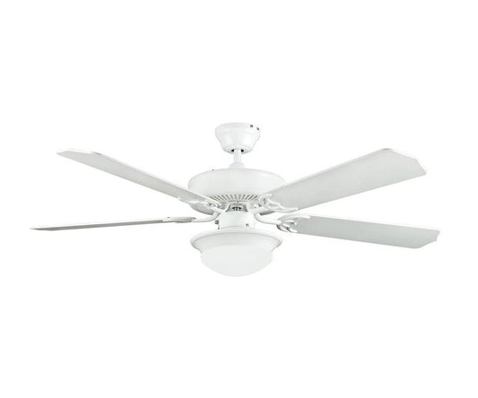 Concord Fans Heritage Fusion 52" Ceiling Fan, White Finish w/ White Blade Finish with Opal White Glass 52HEF5E-ES
