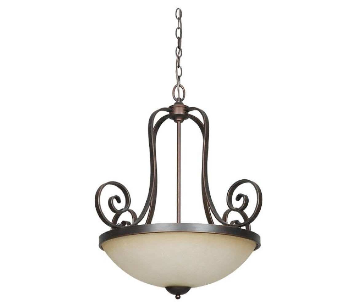 Sunset Lighting 5-Light 100W Medium Base Pendant with Buttercup Glass Tique Finish F5267-26