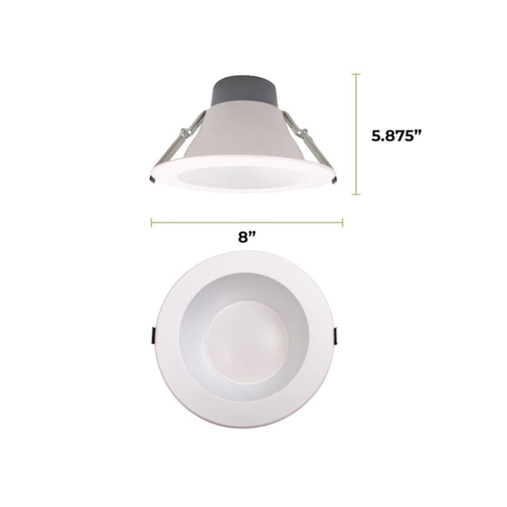 Sunset Lighting Spectrum Series White 8" Recessed Downlight 2000-Lumen Switchable Round Dimmable LED F9617-30