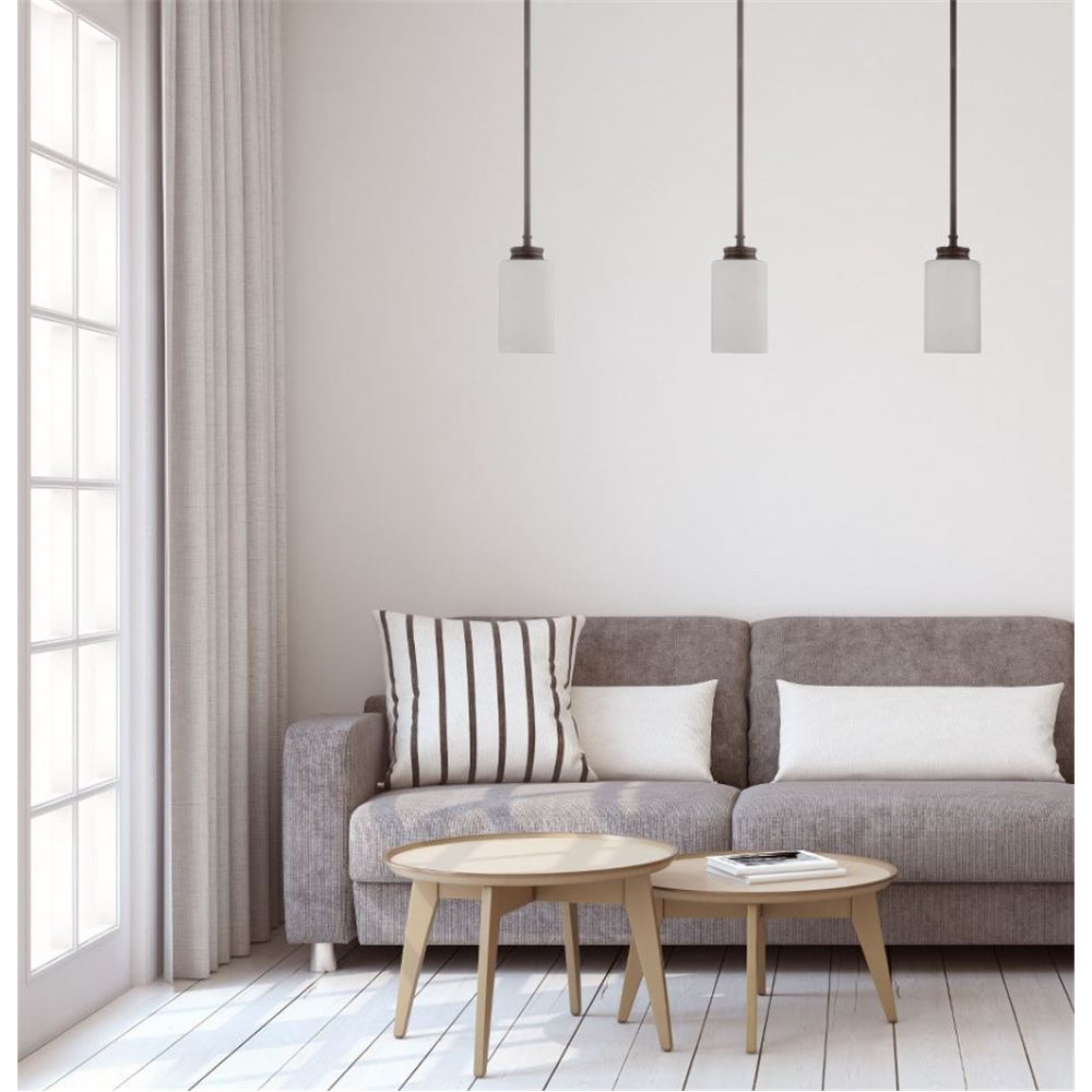 Sunset Lighting Dalton 1-Light Mini Pendant Light Provincial Bronze Opal Glass F18010-64