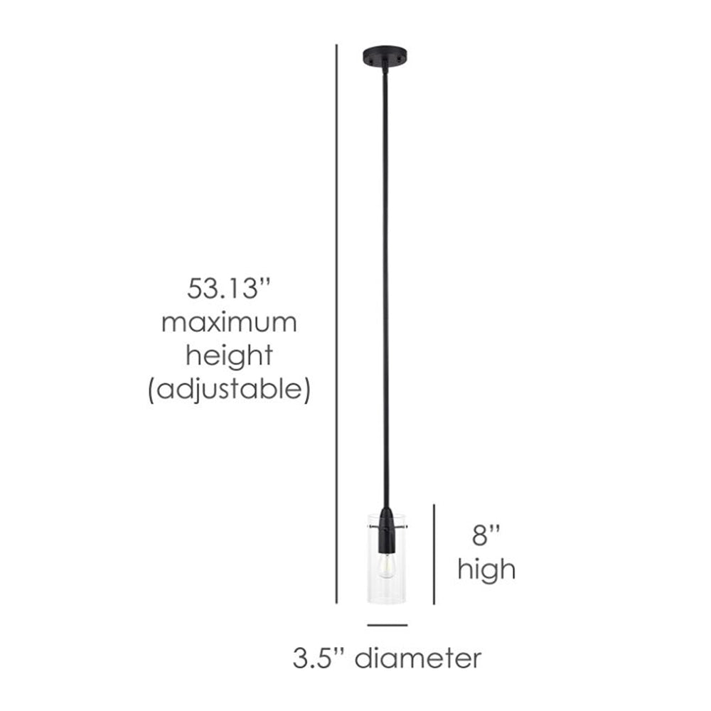 Luminance Mini Pendant Lighting for Kitchen Island | Modern Black Hanging Ceiling Fixture with Clear Glass Shade F3455-31