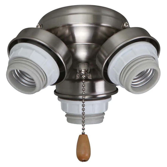 Emerson Kathy Ireland 3-Light Turtle LED Fitter Ceiling Fan | Dimmable Light Fixture Attachment with 3 Medium Base A19 Bulbs, Brushed Steel F330BS