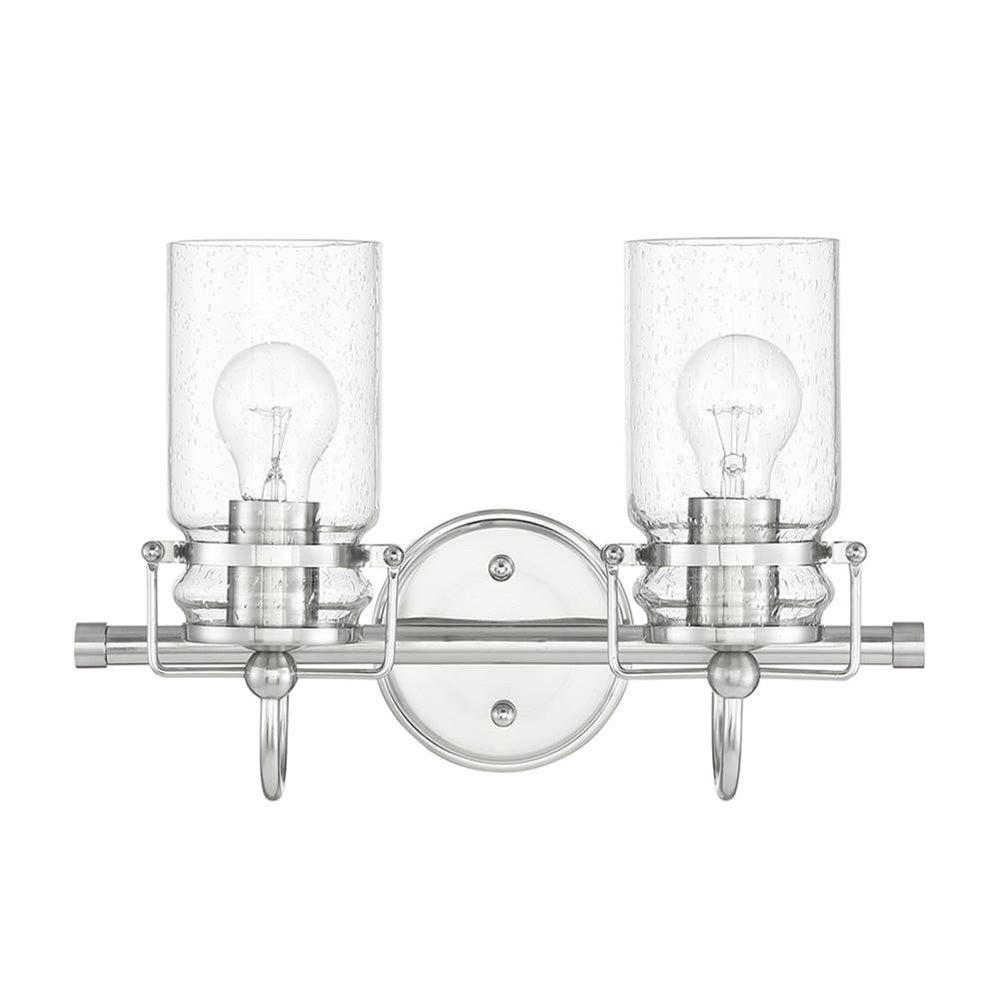 Sunset Lighting Qairo 2-Light Mb Vanity w/ Clear Seeded Glass F25202-80