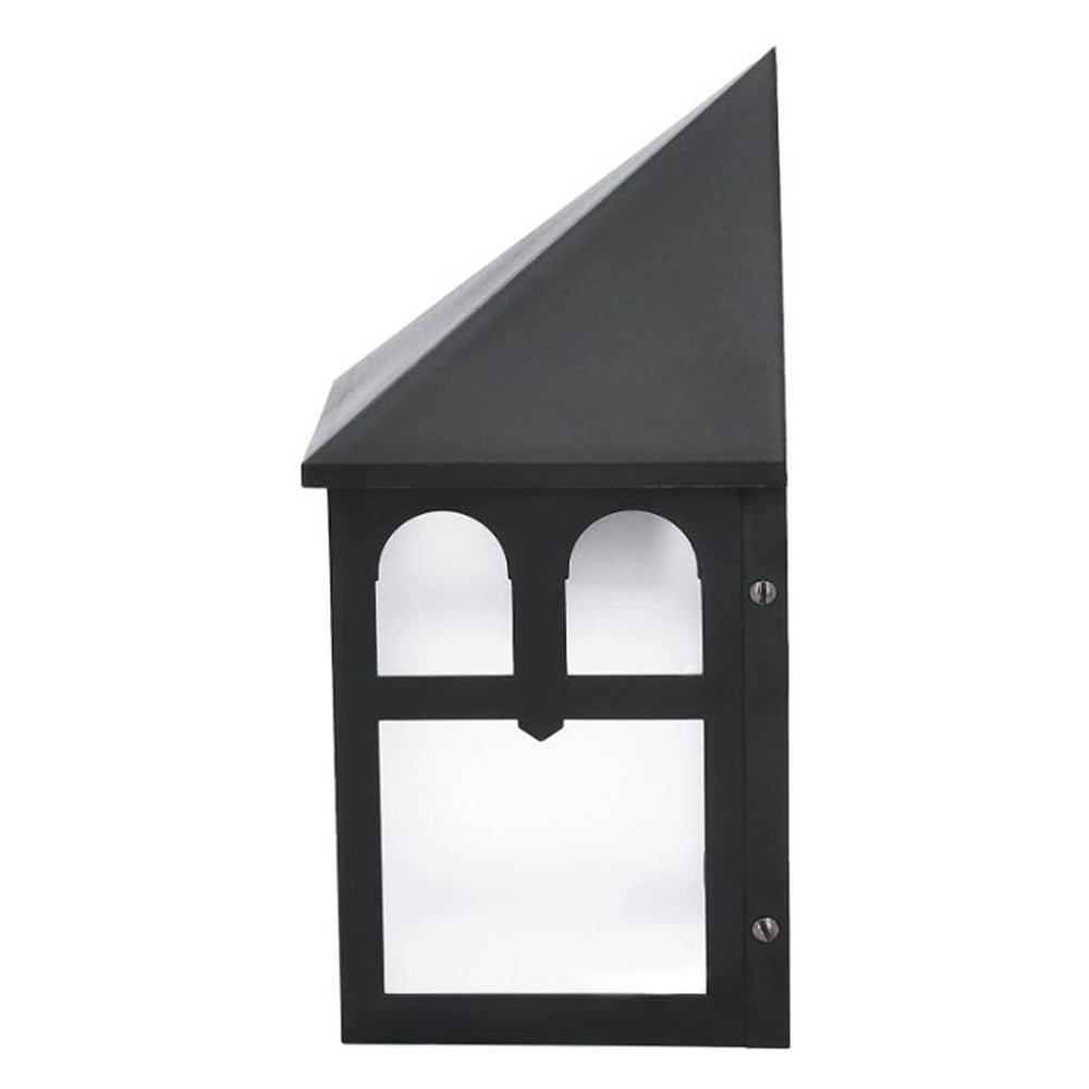Sunset Lighting 1-Light 9-1/2" Outdoor Flush Mount, Black Finish w/ Frosted Glass F4345-31