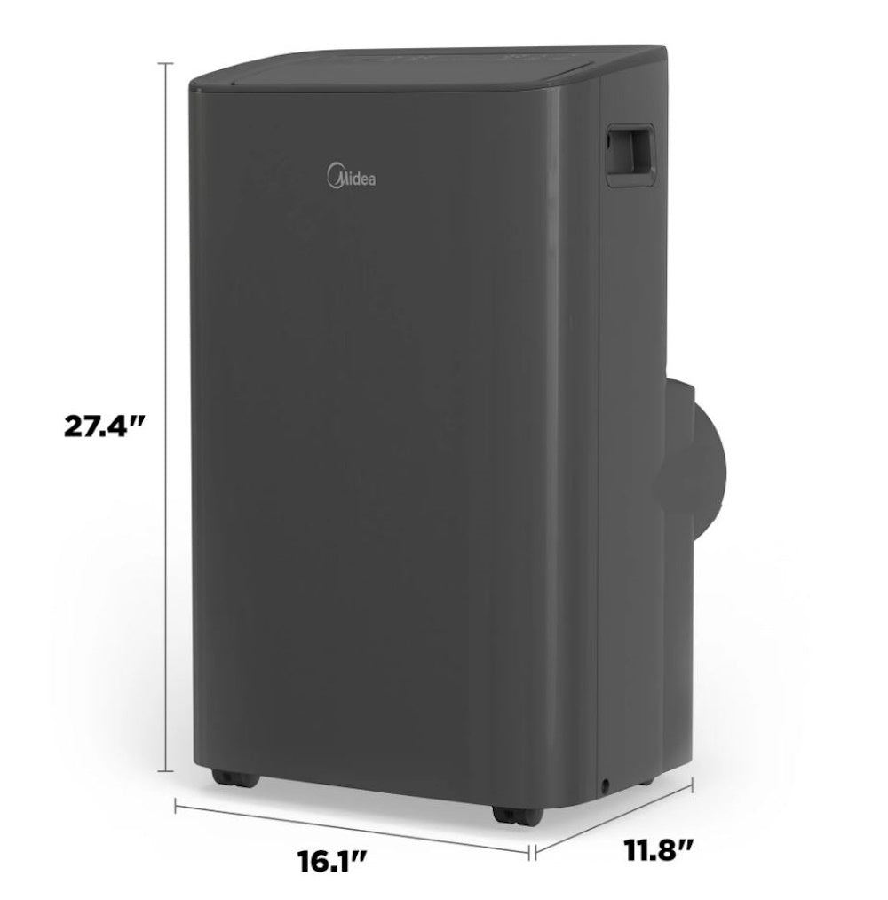 Midea MAP08S1XWGR-T 8,000 BTU Smart Portable Air Conditioner with Remote Grey