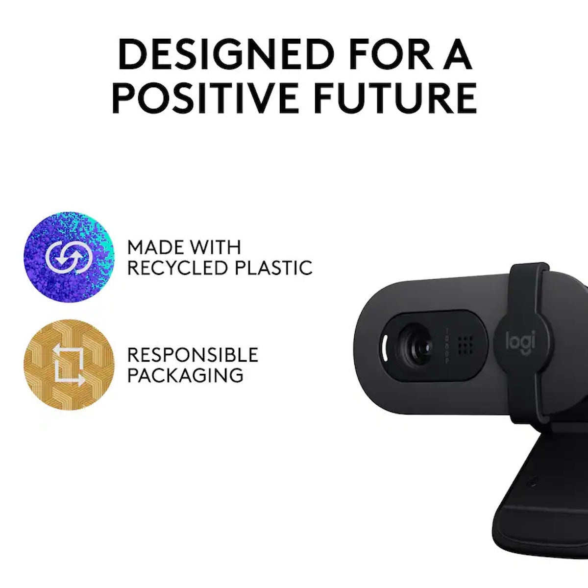 Logitech Brio 100 1080p Full HD Webcam for Meetings & Streaming 960-001580
