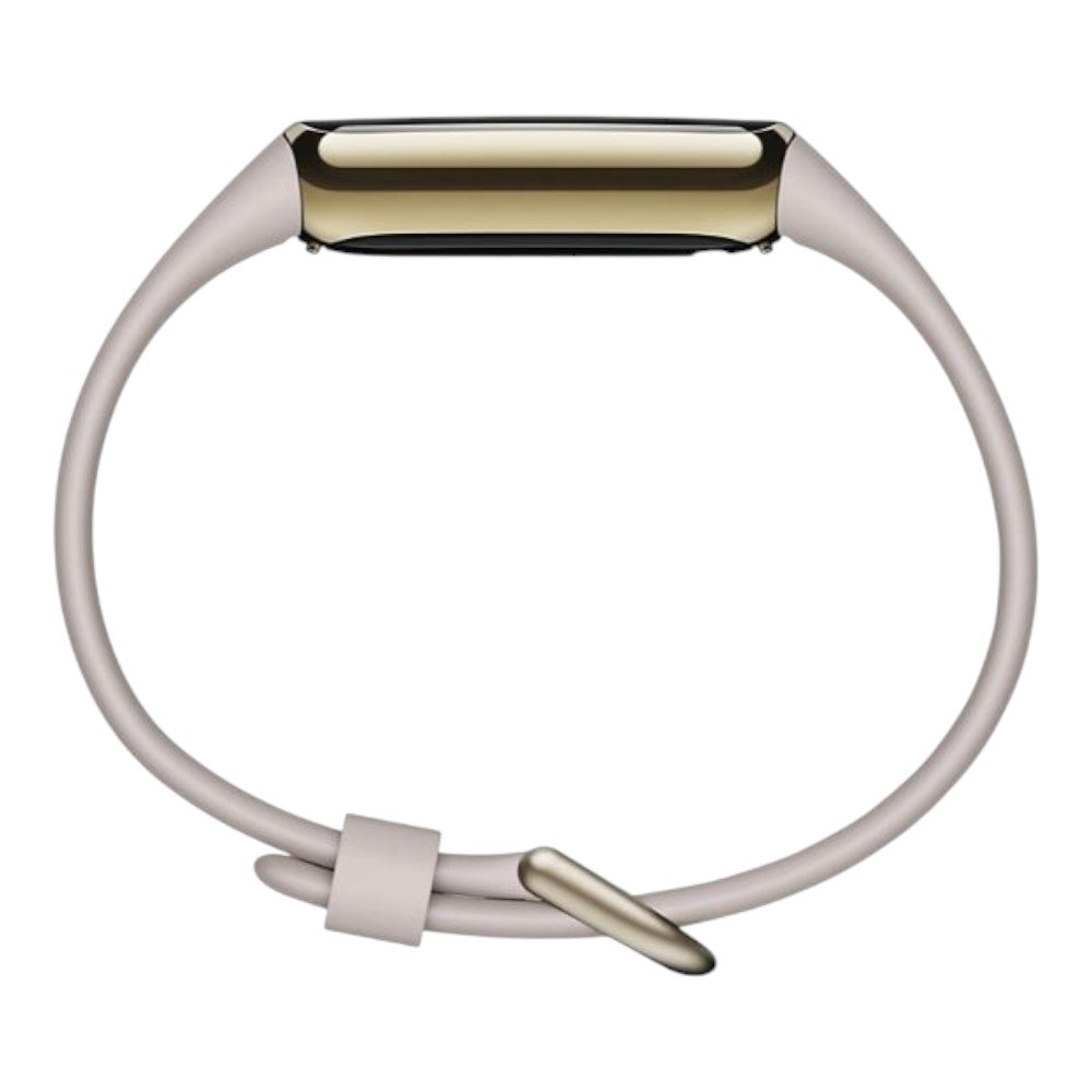 Fitbit Luxe Fitness and Wellness Tracker Bundle with One-Size Band and Bonus Small Band - Lunar White