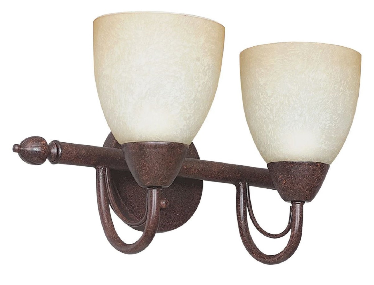 Sunset Lighting 2-Light Vanity 16" 2-Light Tempest Vanity Alpine Glass Rubbed Bronze Finish F2492-62
