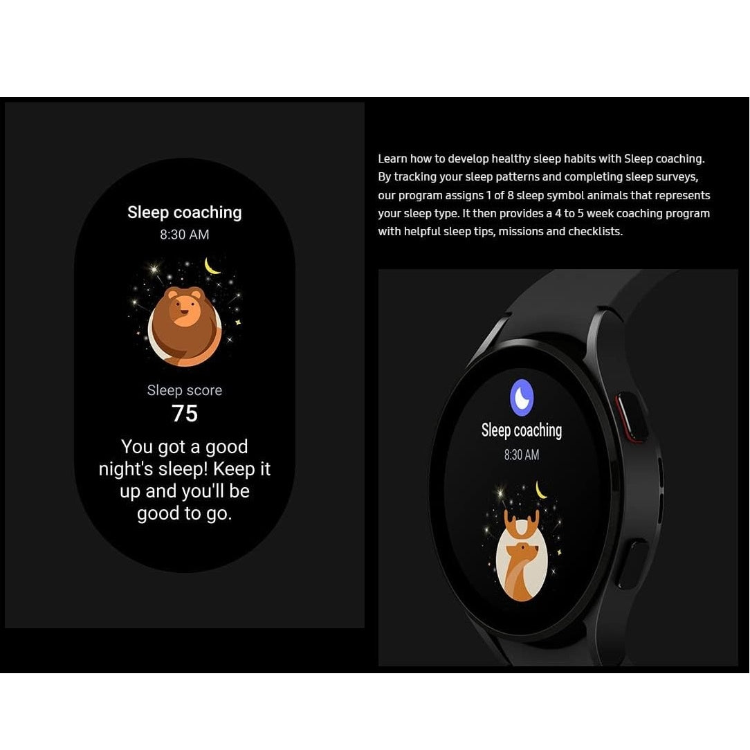 Samsung Galaxy Watch 4 Smartwatch 44mm with Extra Band Included Wi-Fi Only, Black SM-R870NZKCXAA