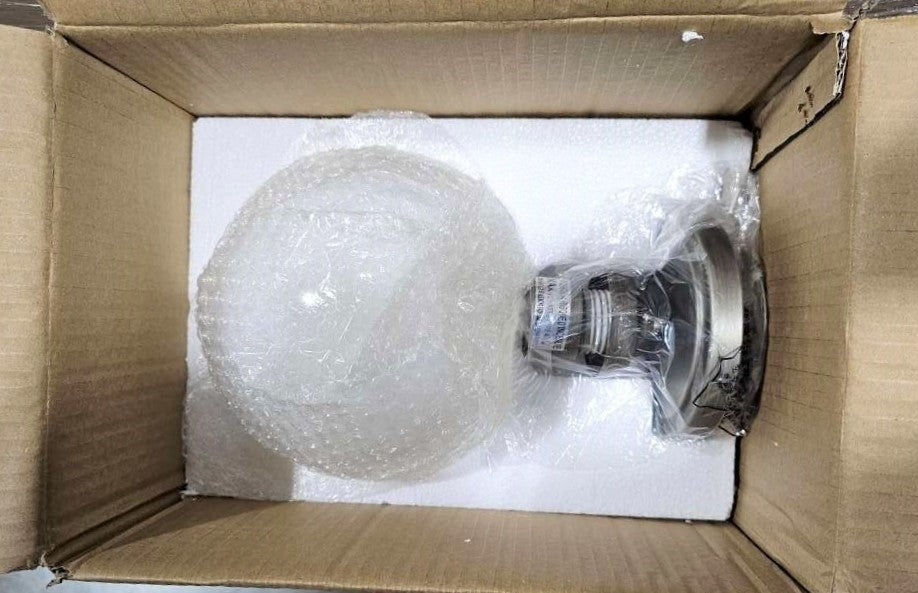 Sunset Lighting Chauncey 1-Light Semi Flush Steel Gray w/ White Glass F27001-59