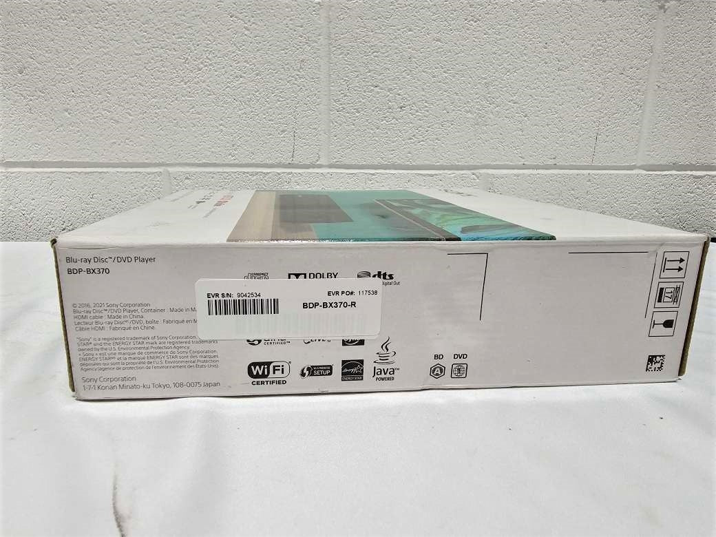 Sony BDP-BX370 Blu-ray Player Dolby TrueHD & DTS-HD built-in Wi-Fi w/ HDMI Cable