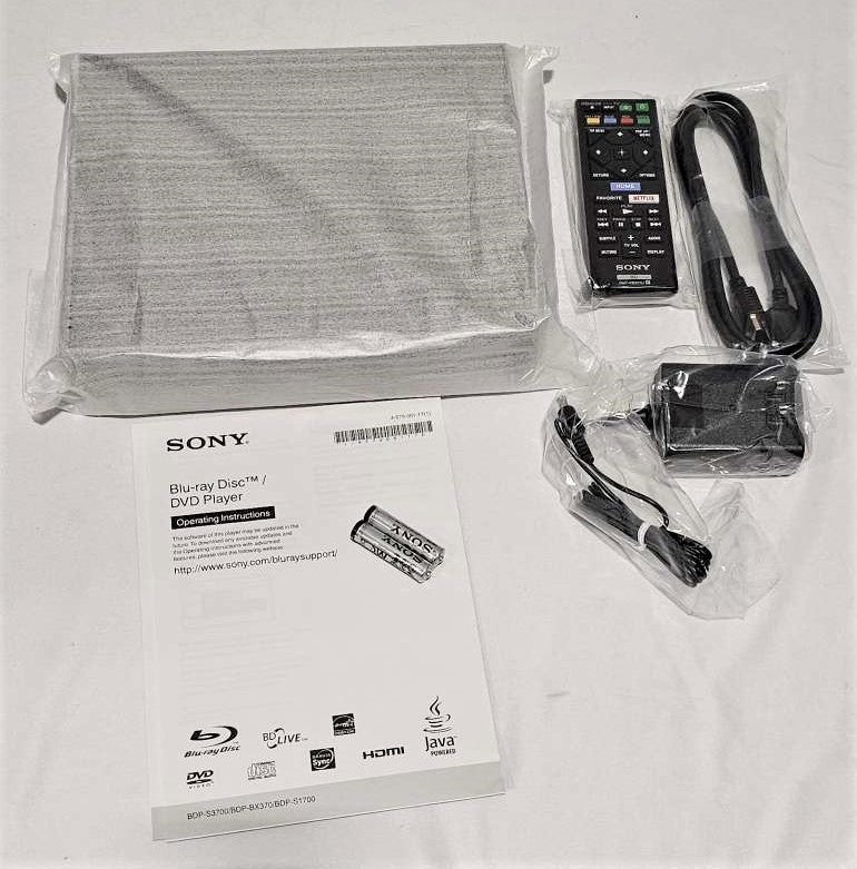 Sony BDP-BX370 Blu-ray Player Dolby TrueHD & DTS-HD built-in Wi-Fi w/ HDMI Cable