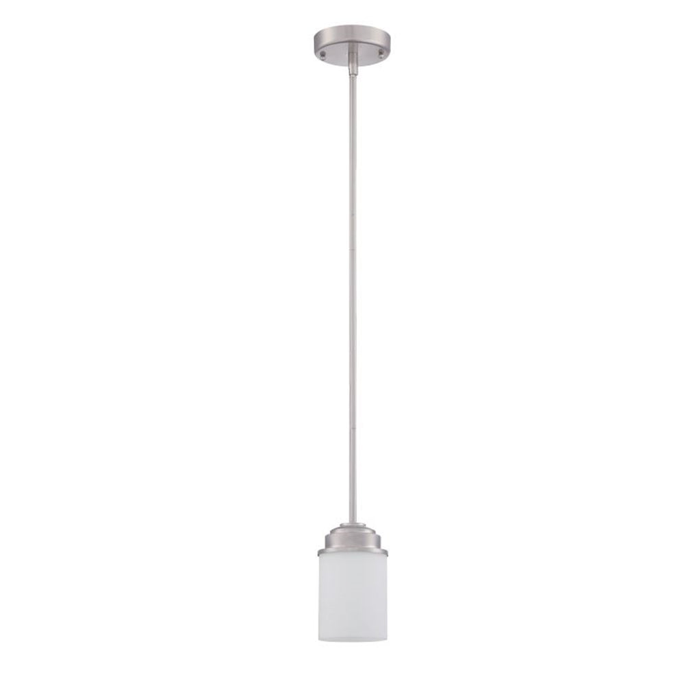 Sunset Lightning Bixby 1-Light 100W Mini Pendant Bright Satin Nickel F3170-80