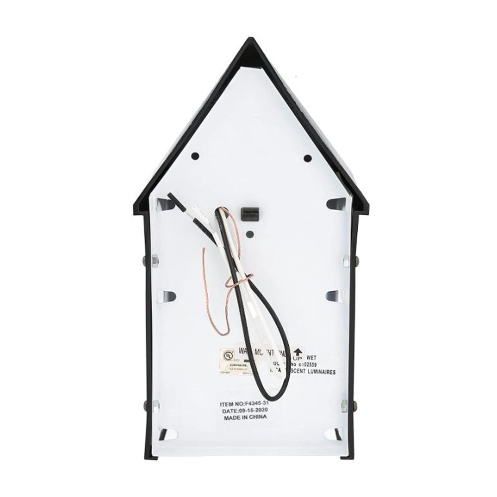 Sunset Lighting 1-Light 9-1/2" Outdoor Flush Mount, Black Finish w/ Frosted Glass F4345-31