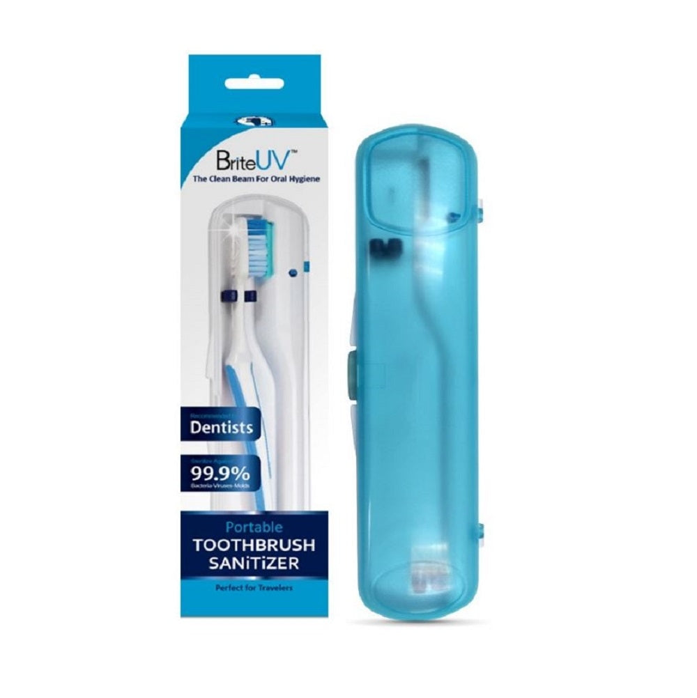 BriteUV Toothbrush Case Sanitizer – Includes Portable Travel Toothbrush Case – FDA Approved and Dentist Recommended