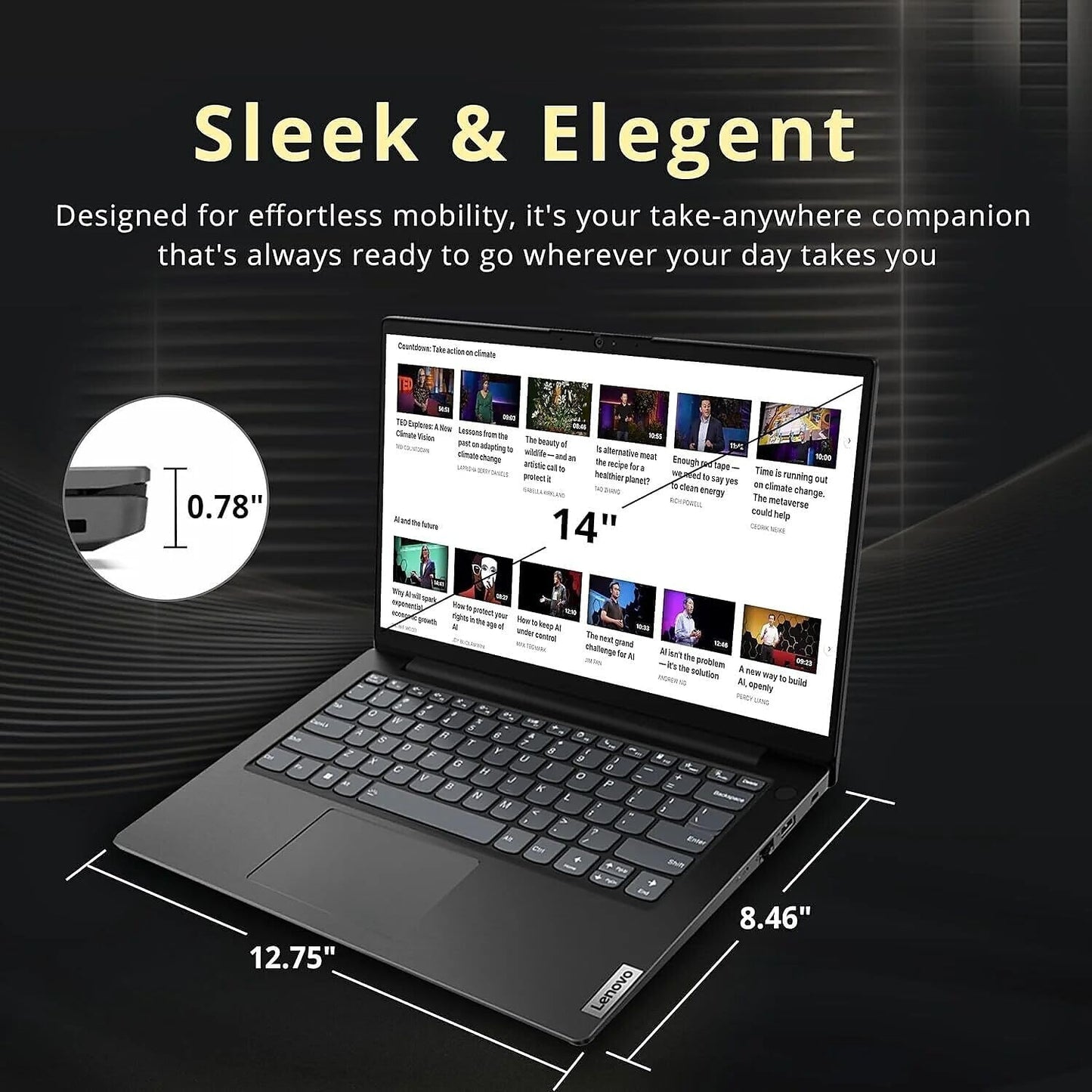 Lenovo 82TS00JGUS V14 G3 Laptop 14" FHD Display Intel Core i7-1255U 16GB/ 512GB Win 11 Pro