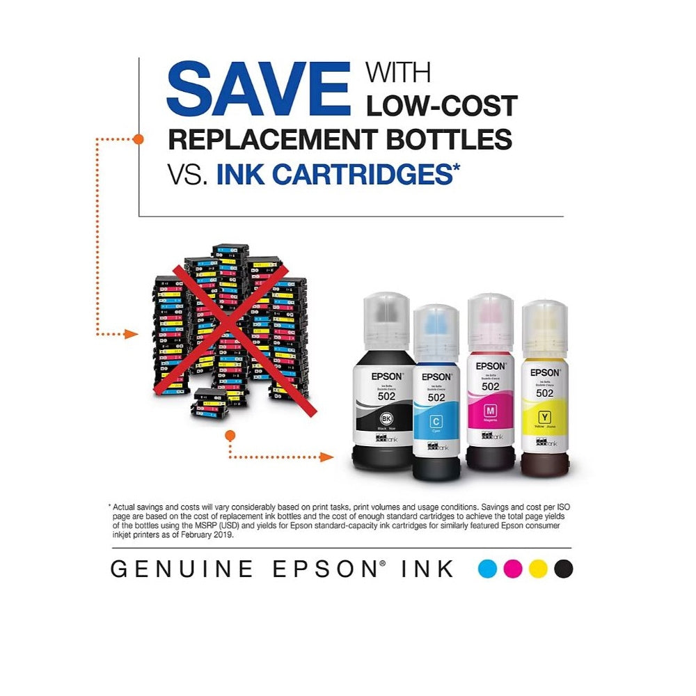 Epson EcoTank 502 Ink Bottles Value Club Pack (Black, Cyan, Magenta, Yellow) T5021-4-SVH
