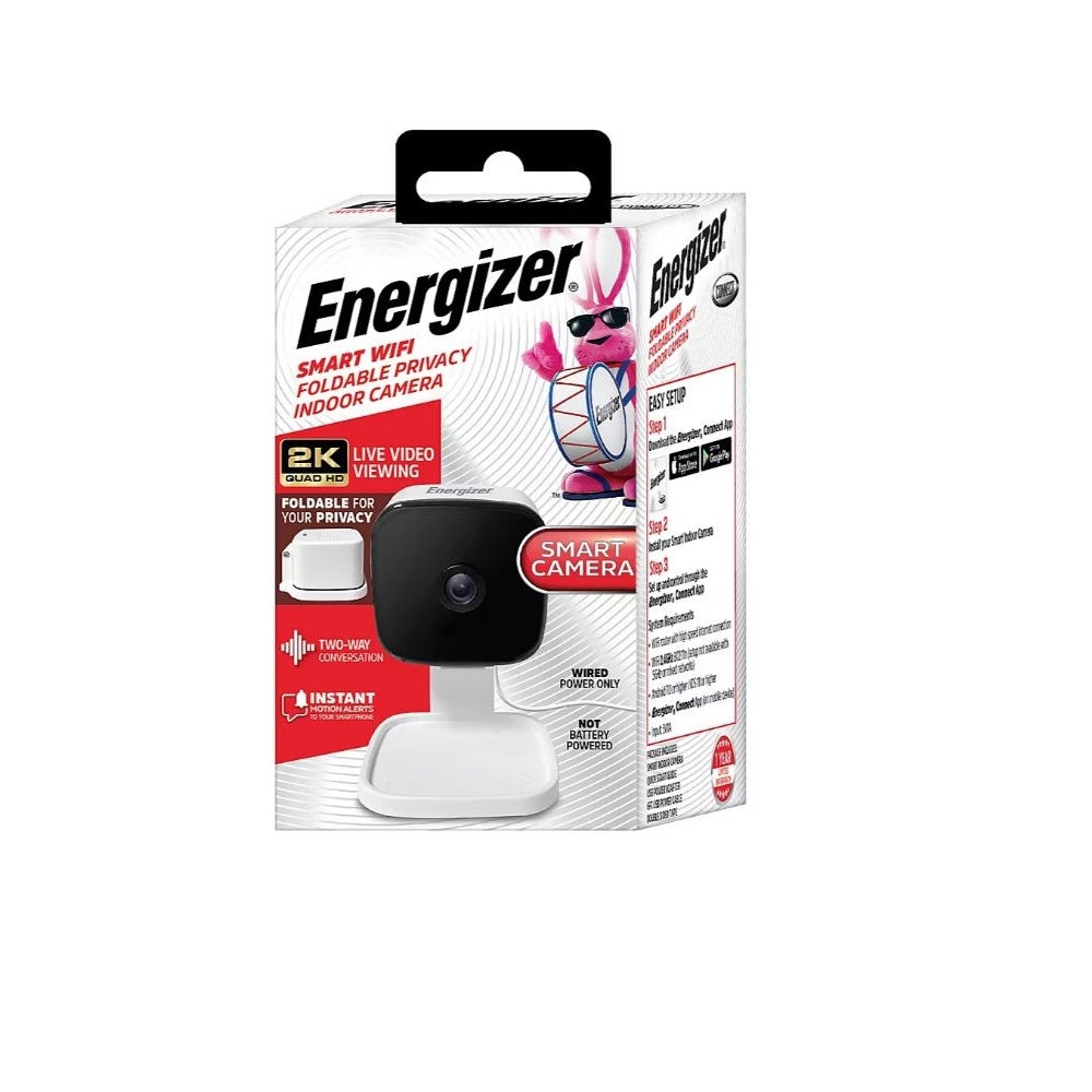 Energizer Connect Smart Wi-Fi 2K Foldable Indoor Camera, White EIX1-1005-2KW