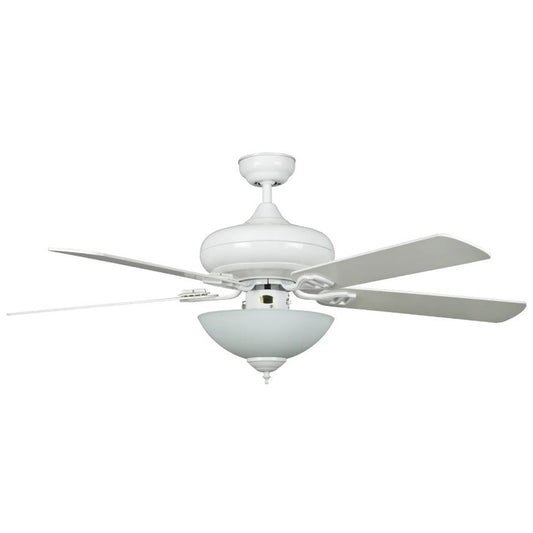 Concord Valore 52" White LED Indoor Ceiling Fan w/ Light 5-Blade 52VALQC5WH-MB-LED