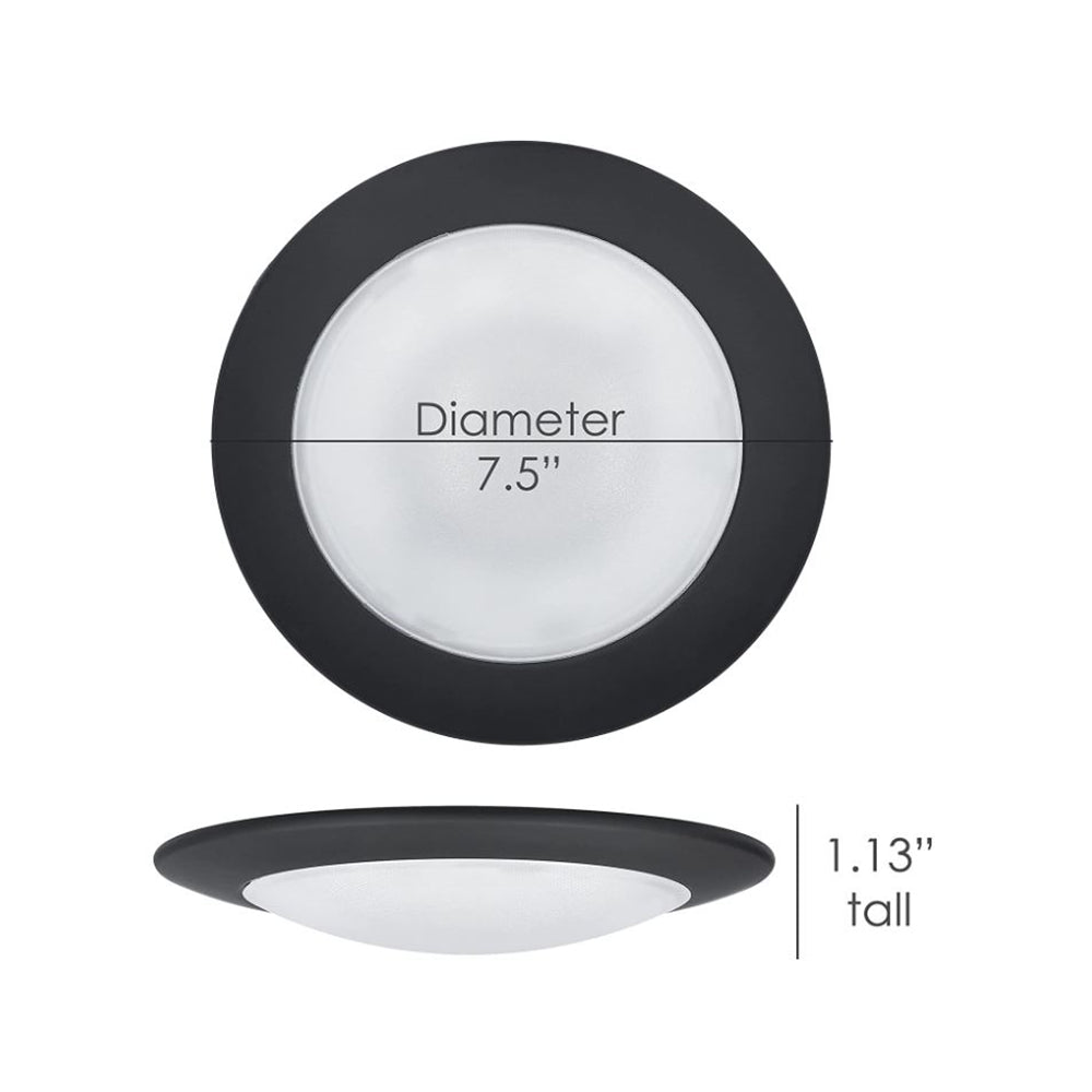 Luminance 7.5" LED Flush Mount Disk Light Ceiling Fixture Black - F8626-31