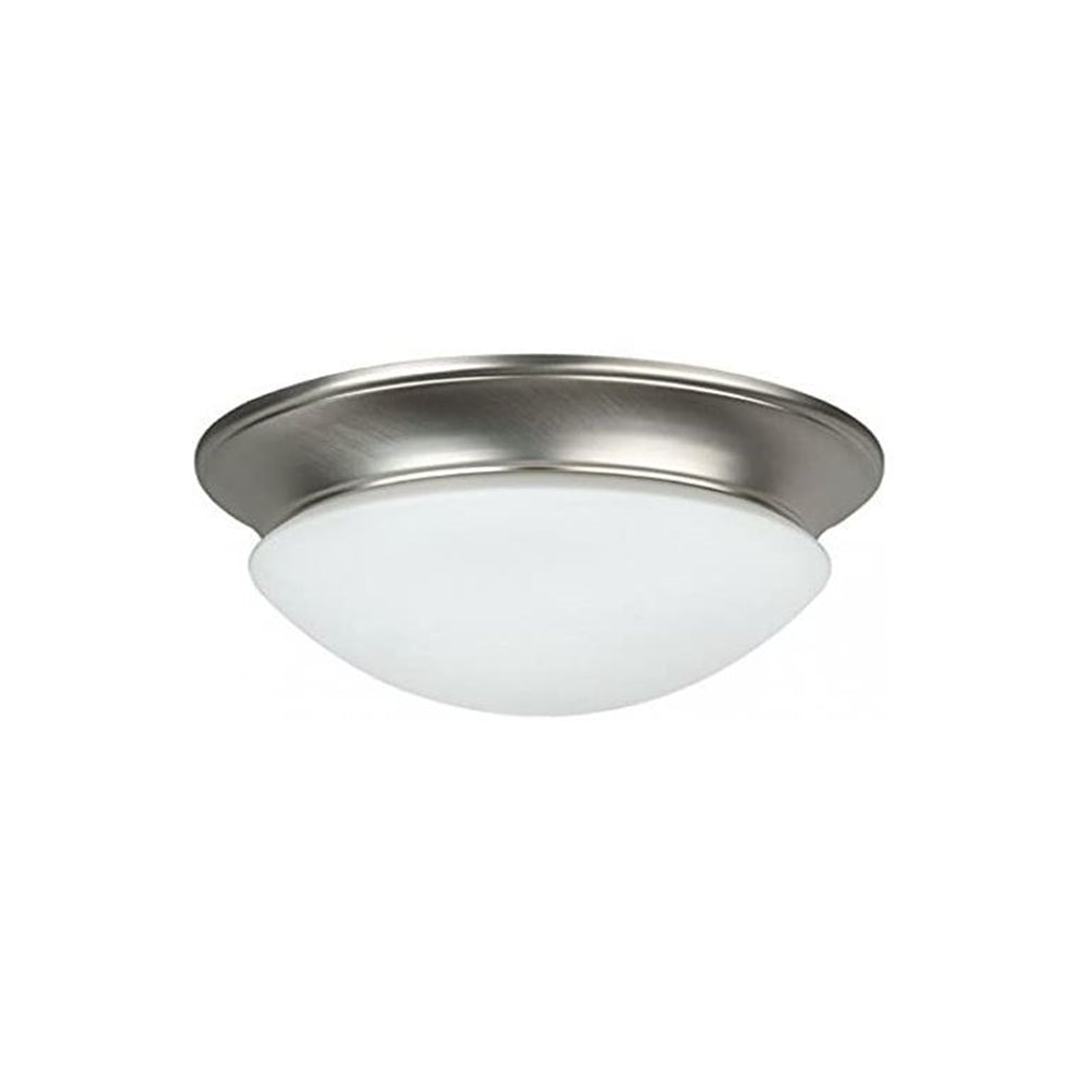 Sunset Lighting 14" 2-Light 60W Ceiling Dome Fixture Flush Mount Satin Nickel F7132-53