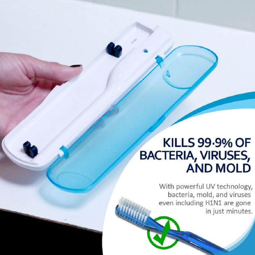 BriteUV Toothbrush Case Sanitizer – Includes Portable Travel Toothbrush Case – FDA Approved and Dentist Recommended