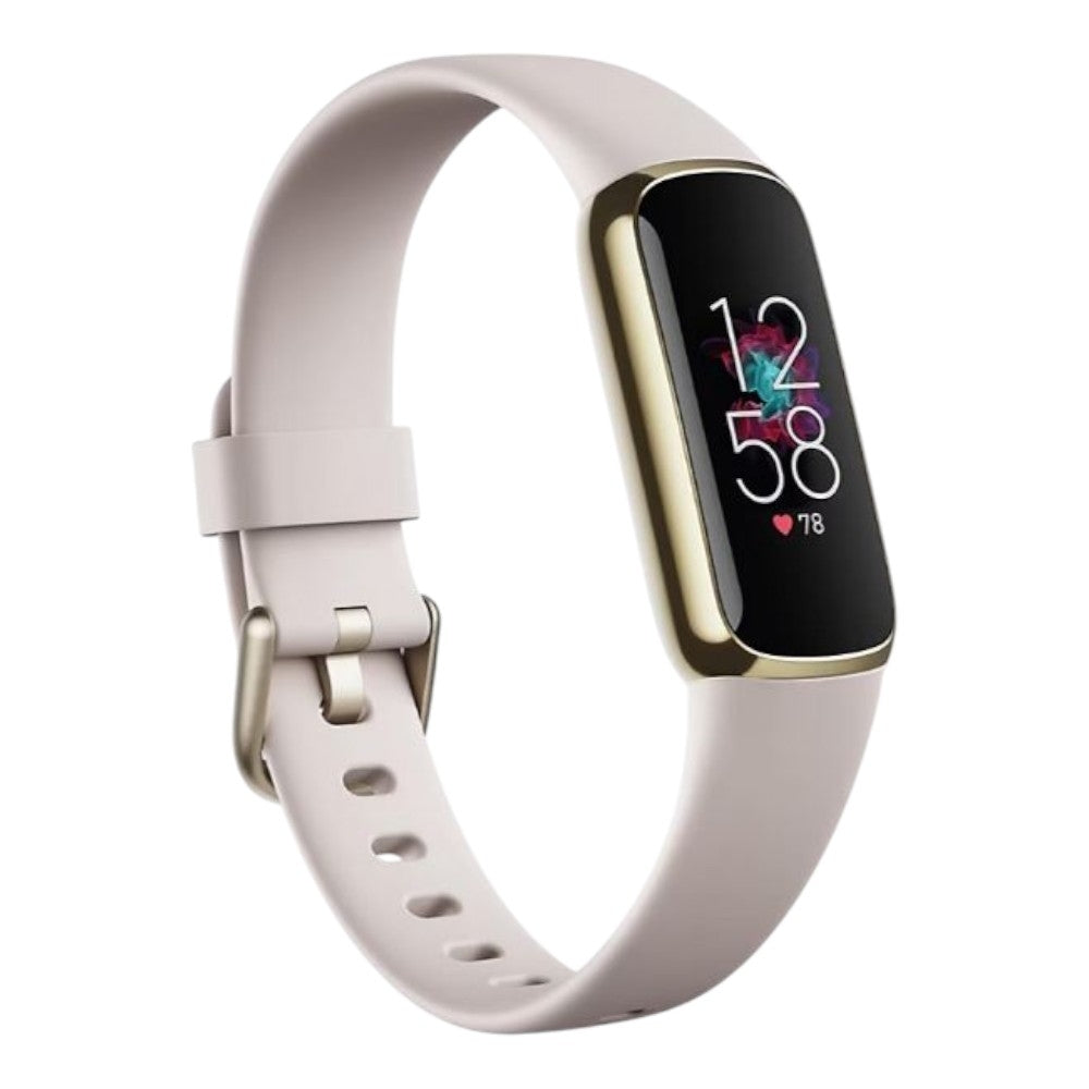Fitbit Luxe Fitness and Wellness Tracker Bundle with One-Size Band and Bonus Small Band - Lunar White