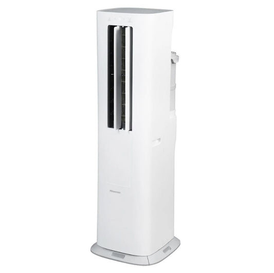 Hisense 8000 BTU 350 Sq. Ft. with Inverter Compressor, Dual Hose Portable Tower Air Conditioner HIAP0825TWD, up to 350 Sq Ft., Self-Evaporation System, Oscillating