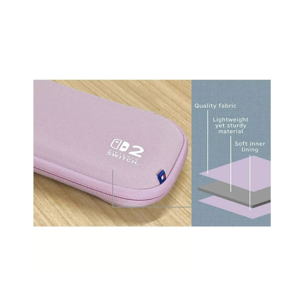 HORI Slim Hard Shell Tough Pouch (Cozy Lavender) for Nintendo Switch 2