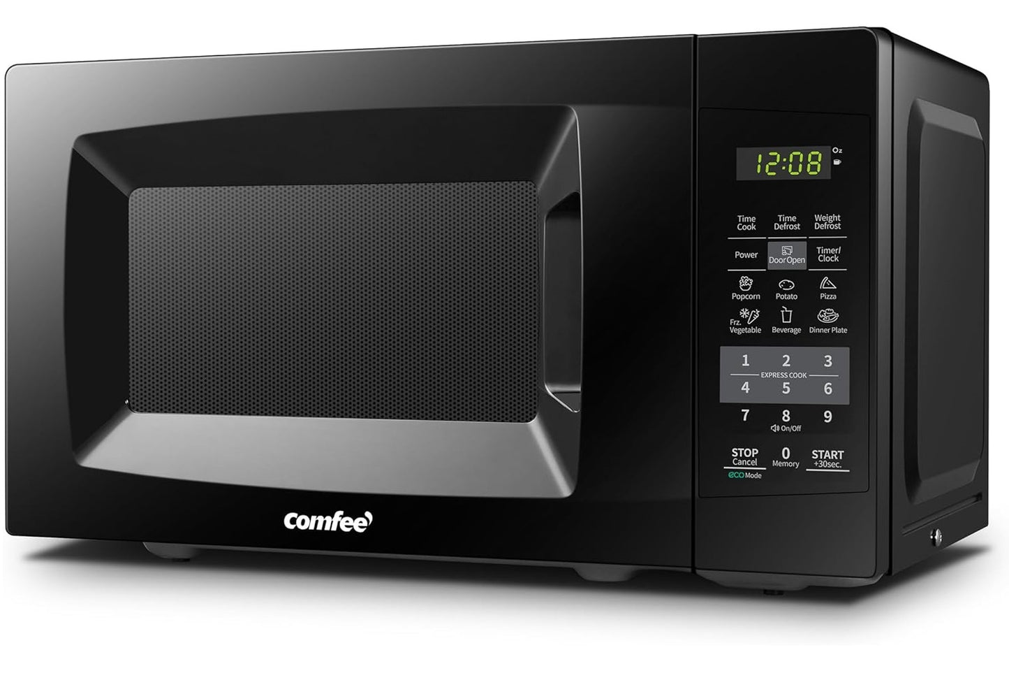 Comfee 0.7 cu. ft. 700 Watt Compact Countertop Microwave in Black with Safety lock, One-Touch Button and Eco Mode EM720CPL-PMB