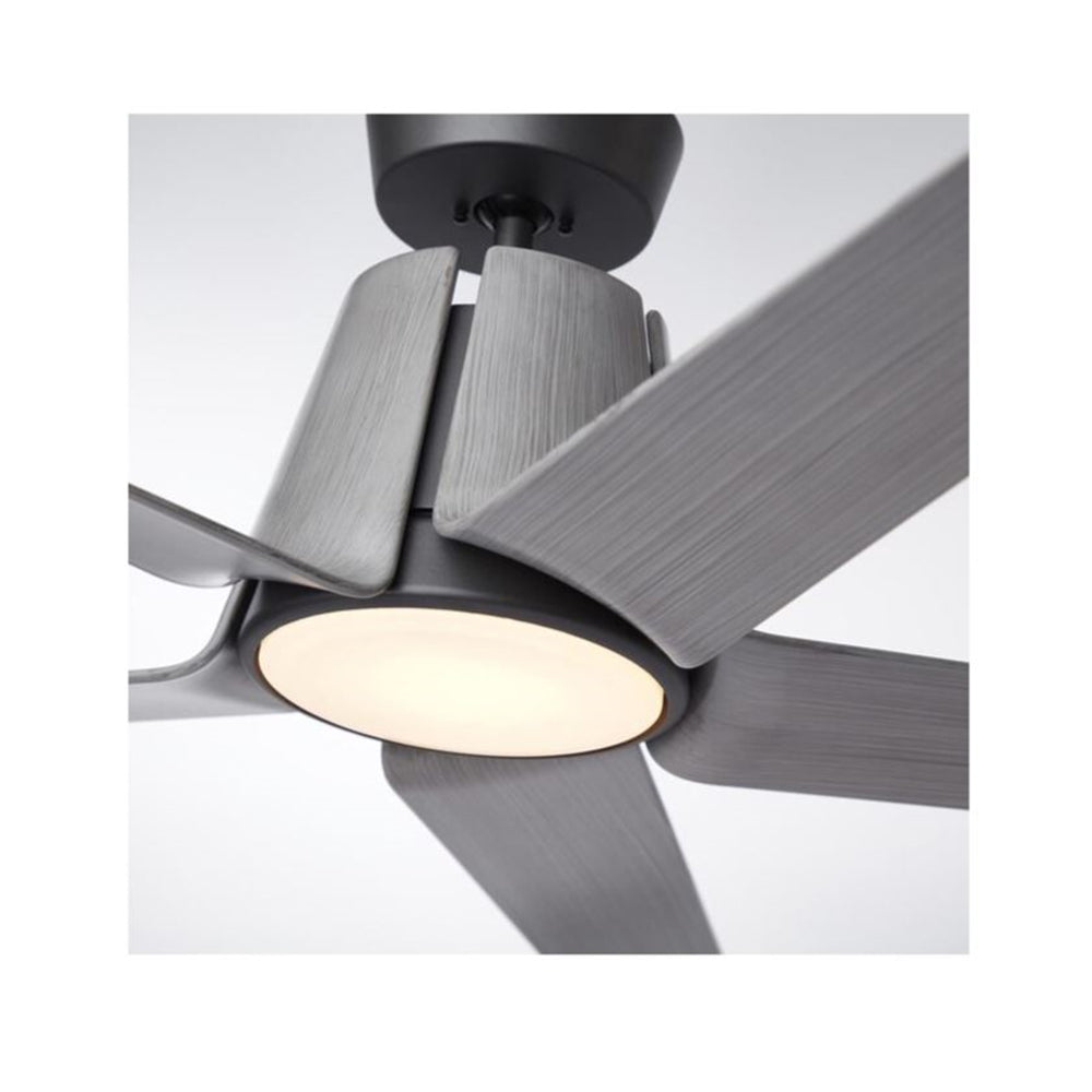 Emerson Floret Eco 60" Outdoor Damp Graphite Ceiling Fan LED Light Driftwood Blades CF840GRT