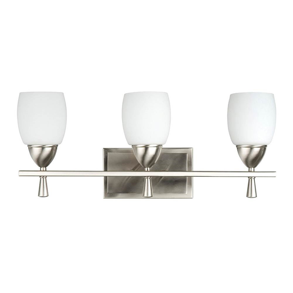 Sunset Lighting F2297-80-LED-JA8 Bristol 3-Light Vanity Wall Light - Dimmable - Bright Satin Nickel 24W 3000K 1