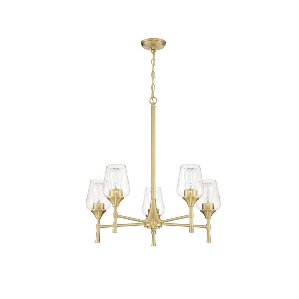 Sunset Stella 5-Light Champagne Gold Chandelier 100W w/ Glass Shades F27035-18