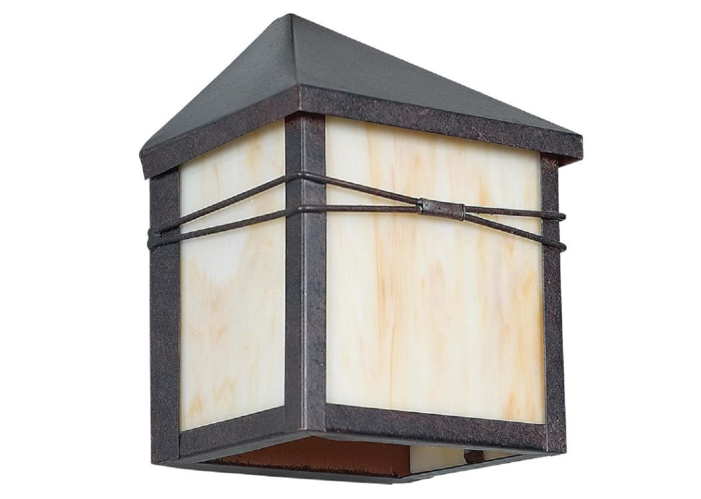 Sunset Lighting 8" Outdoor Wall Sconce w/ Honey Glass, Rubbed Bronze Finish F4650-62