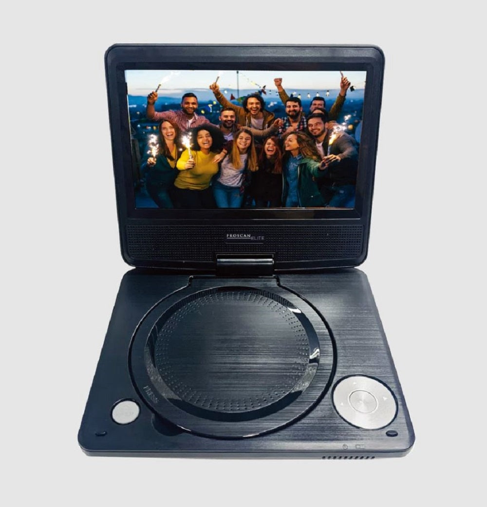 Proscan Elite Portable 7" Swivel Screen DVD Player SD Card Slot 2.5 Battery BLK PEDVD7060