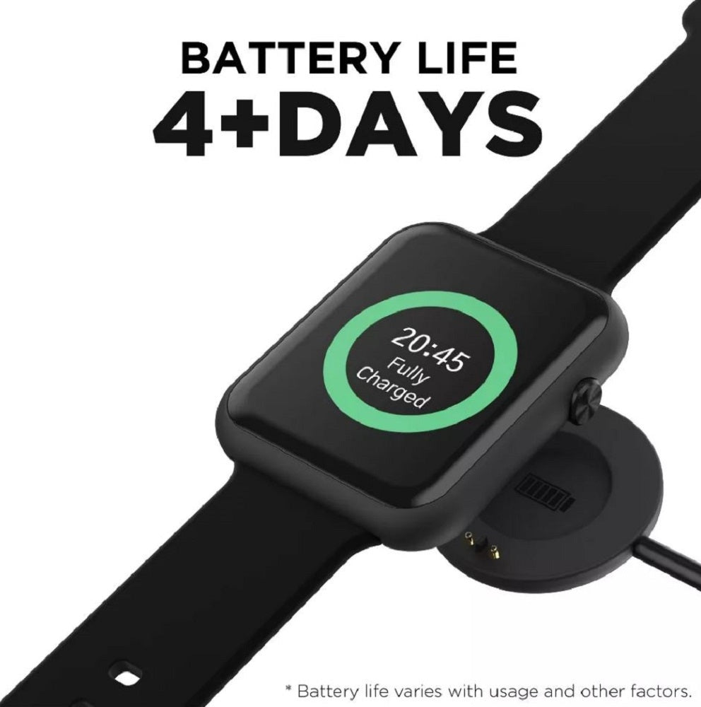 iTouch Air 4 Unisex Black Silicone Strap Smartwatch 46mm TA4L01-G02