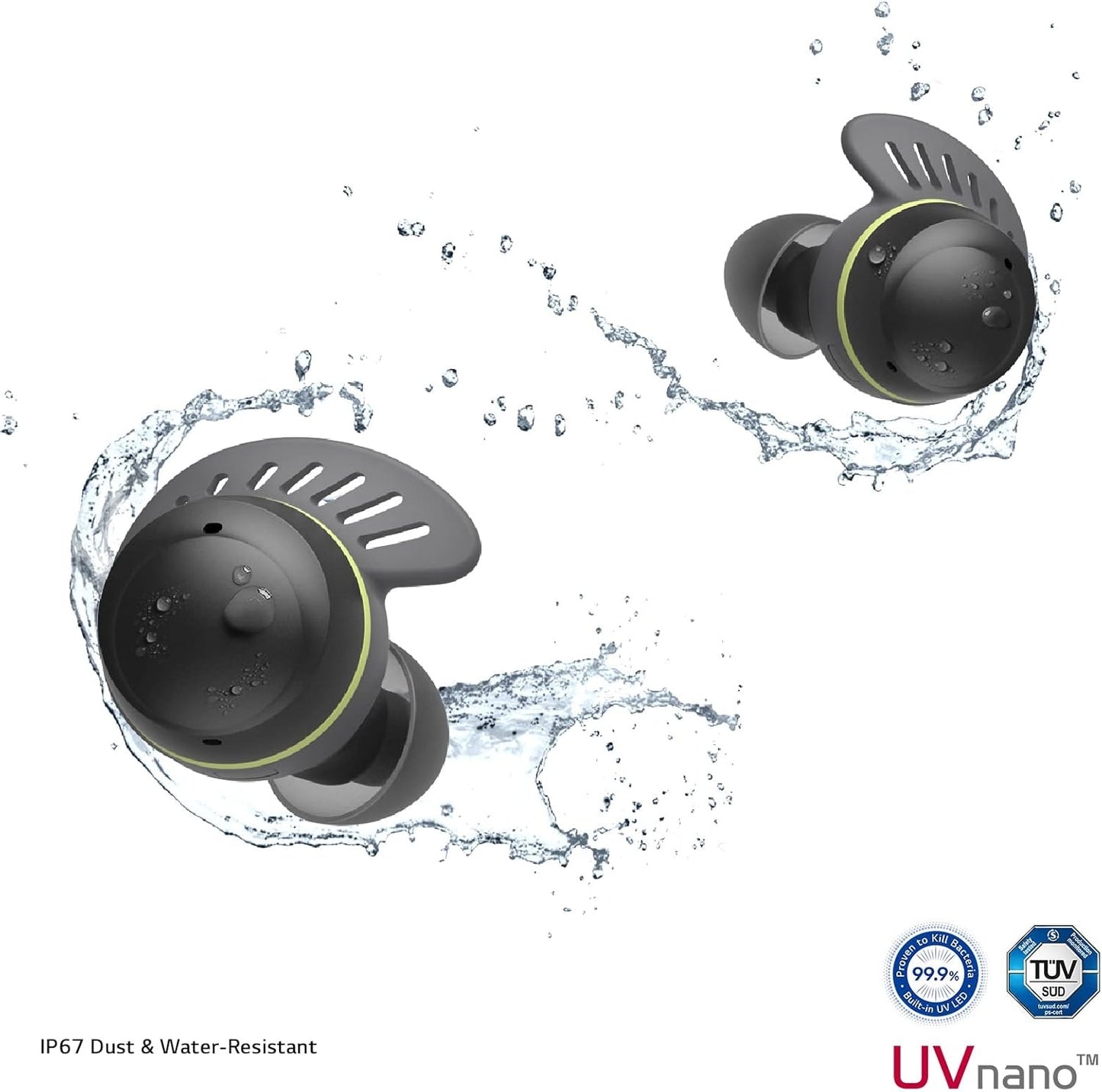 LG TONE Free True Wireless Bluetooth Sports Earbuds TF8 w/ Uvnano Charging Case -TF8Q.AUSACBI