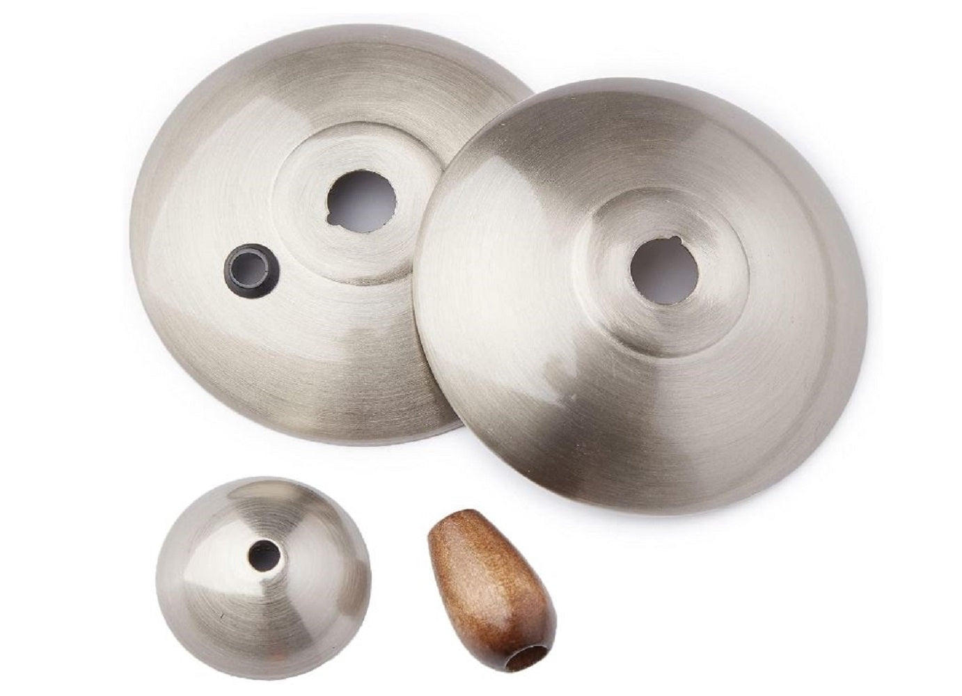 Kathy Ireland Home Steel Bowl Cap for Ceiling Fan Light Fixtures, Brushed Steel Finish, Finial Pack FN300BS