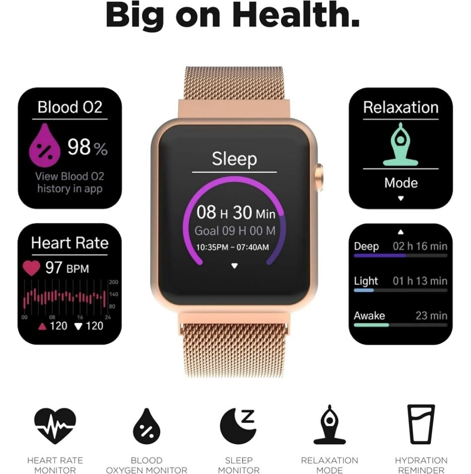 iTouch Cellular 41mm Rose Gold Mesh Case with Rose Gold Strap Band TA4M02-C29