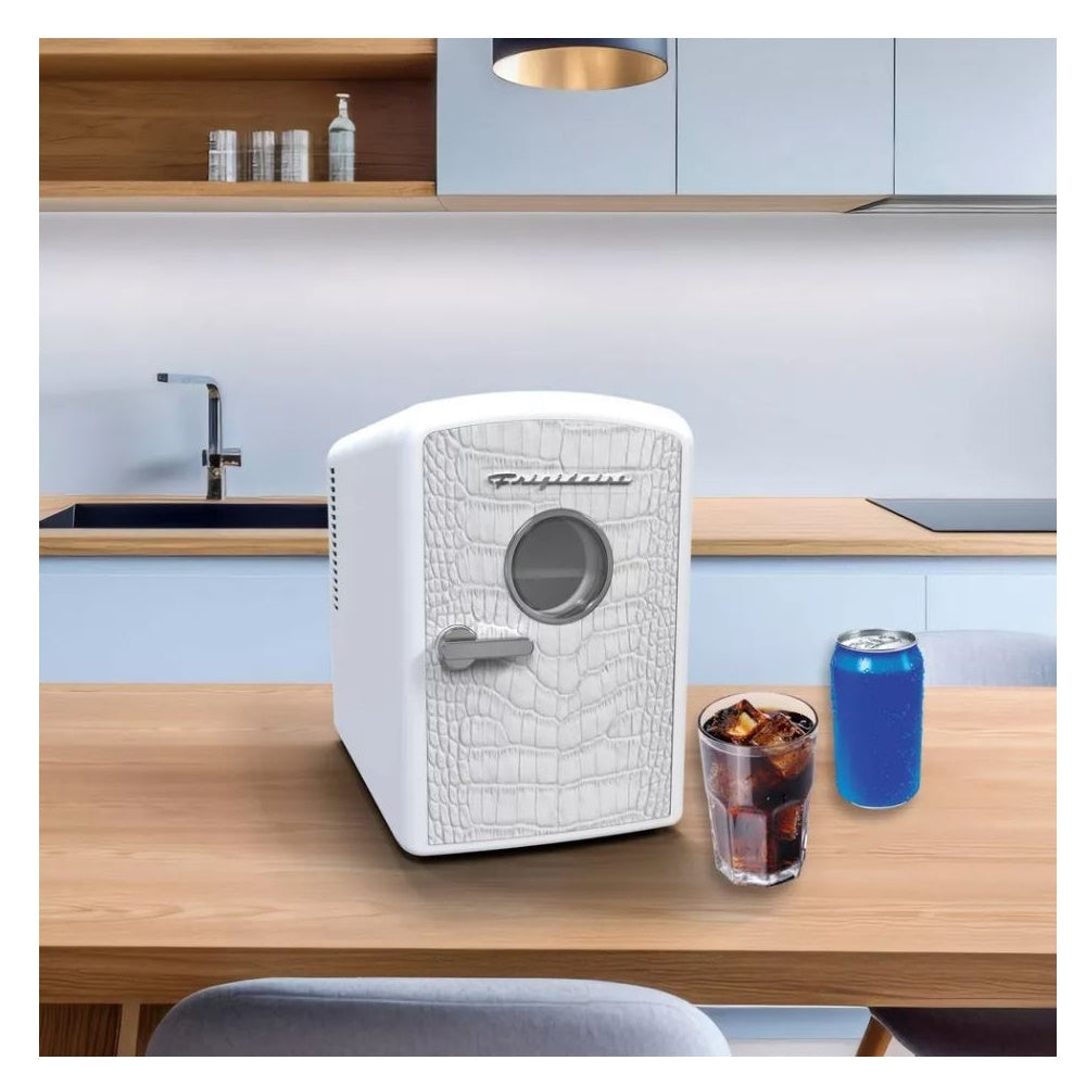 Frigidaire 9 Can / 5L Crocodile Retro Beverage Freestanding Mini Fridge EFMIS181-WHITE