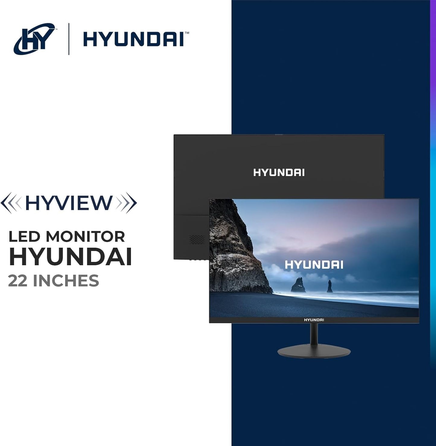 HYUNDAI 22” Office Monitor, VA 1920x1080p, 60Hz, OD 5 ms, HDMI Included - Black HT21FOMBK02