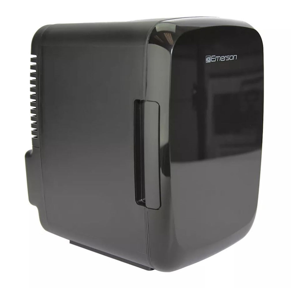 Emerson EFC-5000 Portable Mini Fridge Cooler for 6 Cans, Compact 4L Capacity Black