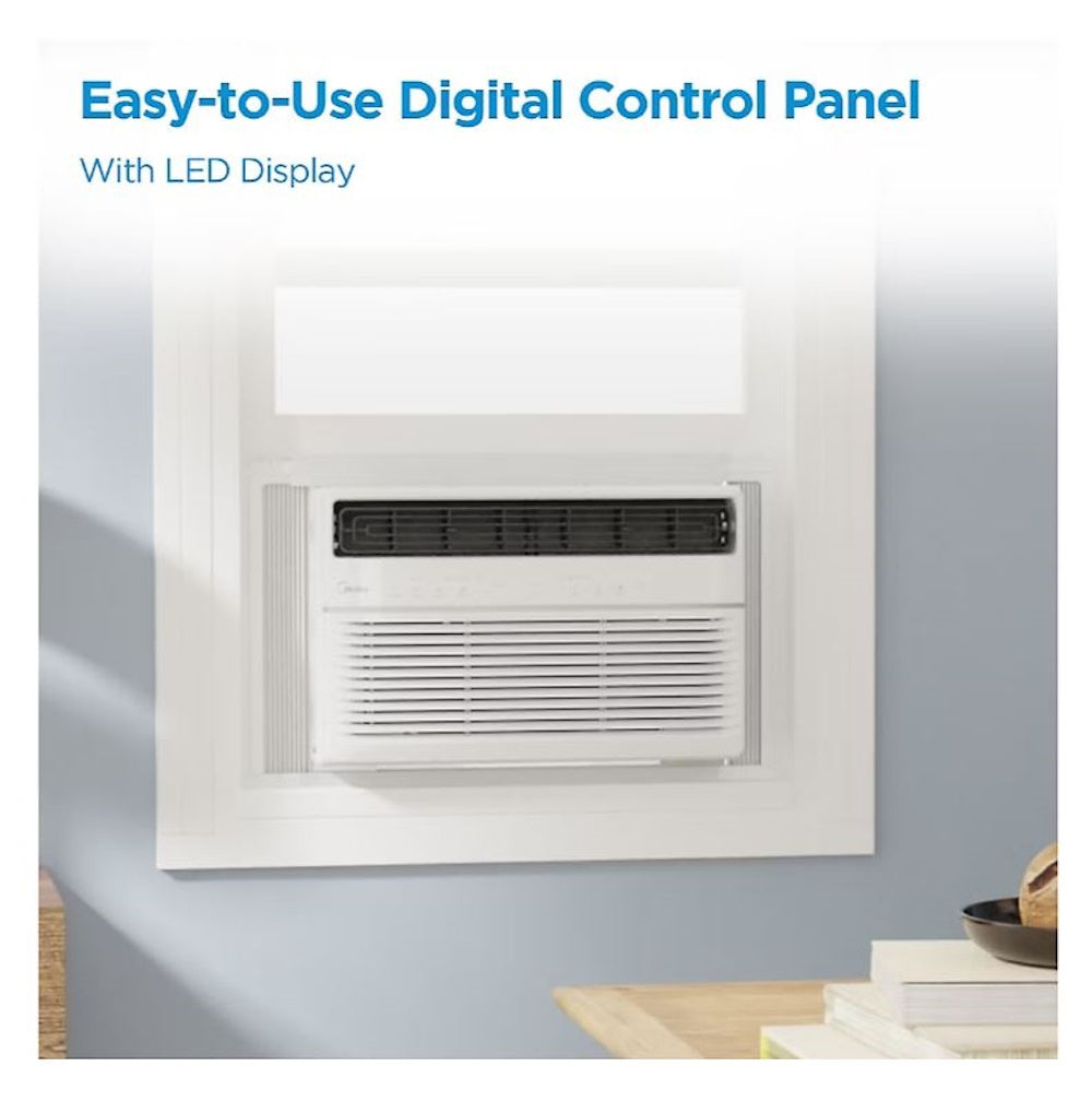 Midea Smart 8,000 BTU 350 sq. ft. Window Air Conditioner, 3-in1 Comfort: get cooling, dehumidification, and fan modes, Intelligent Features: sleep mode and 24 hours -  MAW08S1JWT-B