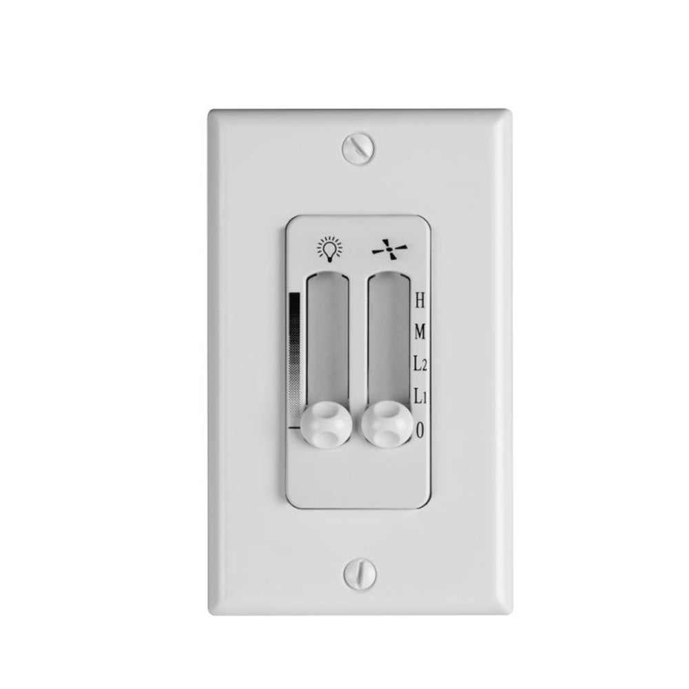 Sunset White 4-Speed Ceiling Fan Wall Control w/ LED Dimmer Light Switch Wall Face Plate Included PD-013