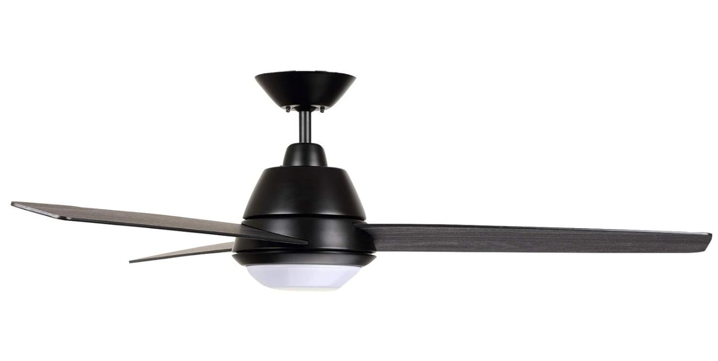 Kathy Ireland HOME Geode 52" Barbeque Black LED Indoor Ceiling Fan with Light Wall-mounted 3-Blade CF370BQ