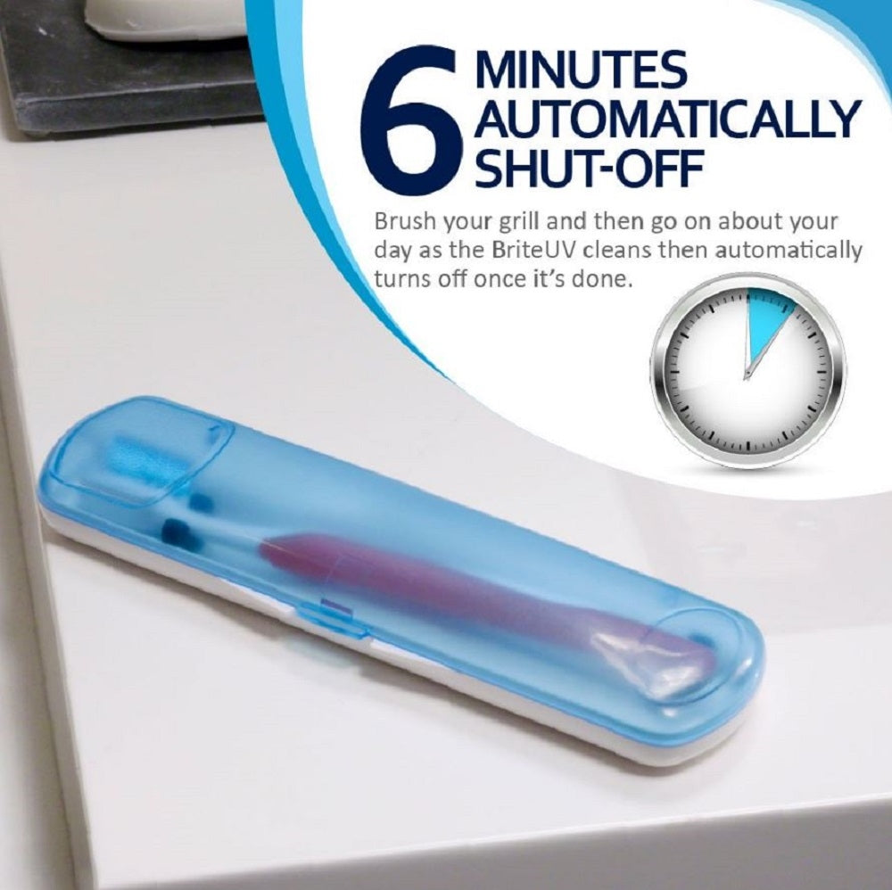 BriteUV Toothbrush Case Sanitizer – Includes Portable Travel Toothbrush Case – FDA Approved and Dentist Recommended