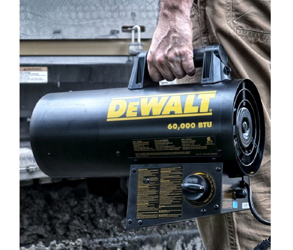 DEWALT 60,000 BTU Black Forced Air Propane Outdoor Space Heater DXH60FAVHC